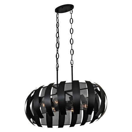 Varaluz Sawyers Bar 6-Lt Linear Pendant - Black 287N06BL
